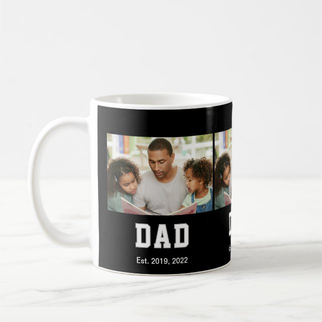 Vintage Dad Established Gift Photo Coffee Mug (Left)