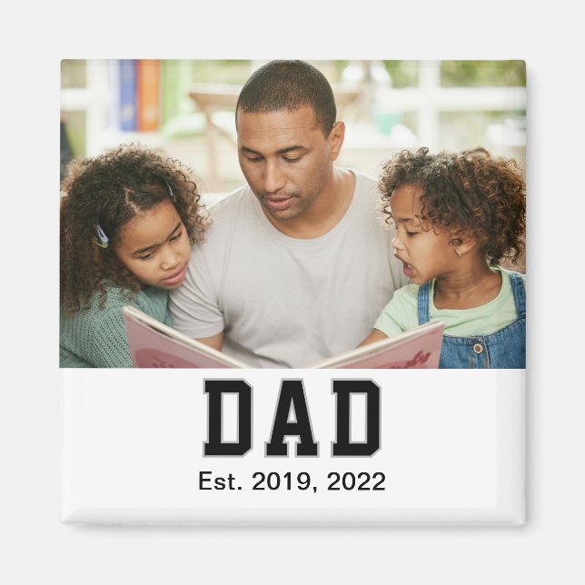 Vintage Dad Established Gift Photo Magnet (Front)