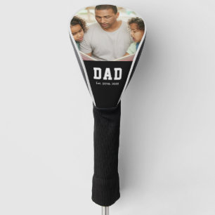 Vintage Dad Established Gift Text Photo Golf Head Cover