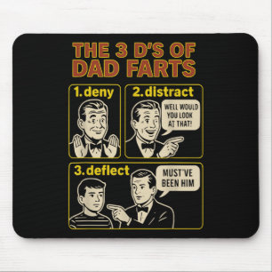 Vintage Dad Fart Funny Fathers Day Farting Humour Mouse Pad