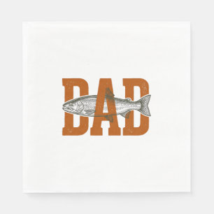 Vintage Dad Fishing Vector Shirt Design_1 Napkin
