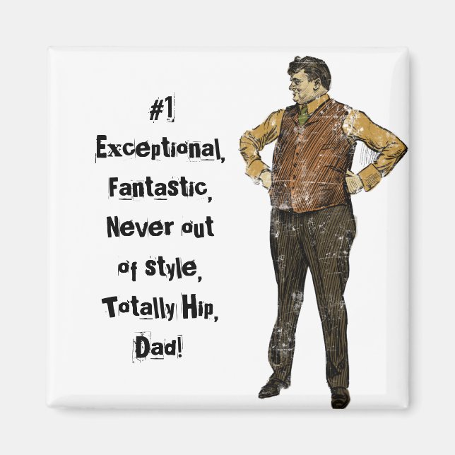 Vintage Dad in Colour and Distressed Magnet (Front)