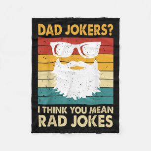 Vintage Dad Jokes I Mean Rad Jokes Retro  Fleece Blanket