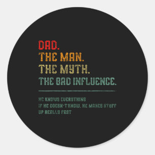 Vintage Dad Man Myth Legend Classic Round Sticker