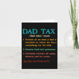 Vintage Dad Tax Definition Funny Father's Day Matc Card