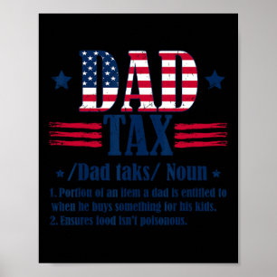 Vintage Dad Tax Definition Men Funny Father's Day  Poster