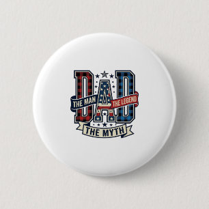 Vintage DAD The Man The Myth The Legend Shirt Desi 6 Cm Round Badge
