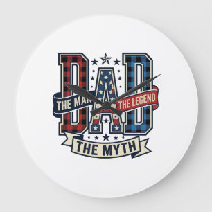 Vintage DAD The Man The Myth The Legend Shirt Desi Large Clock