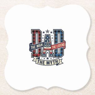 Vintage DAD The Man The Myth The Legend Shirt Desi Paper Coaster