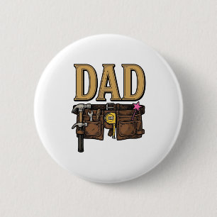 Vintage Dad Tool Belt Fathers Day 6 Cm Round Badge