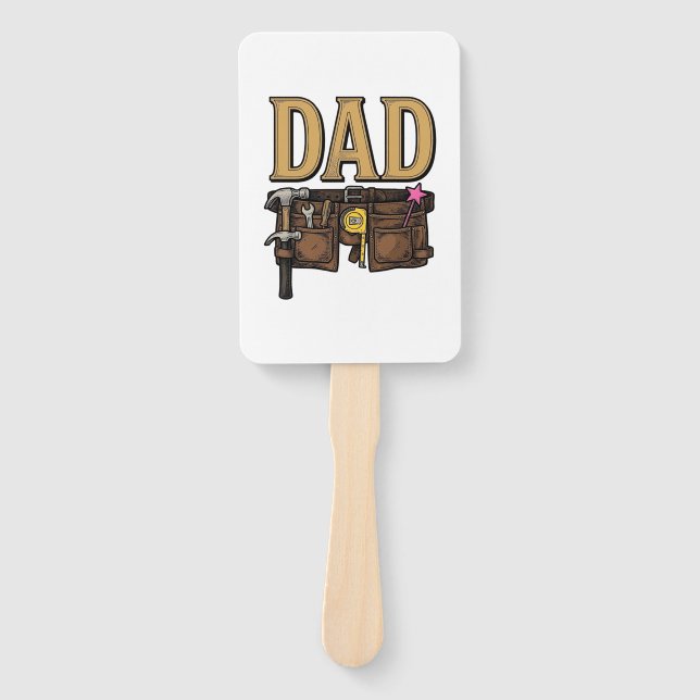 Vintage Dad Tool Belt Fathers Day Hand Fan (Front)