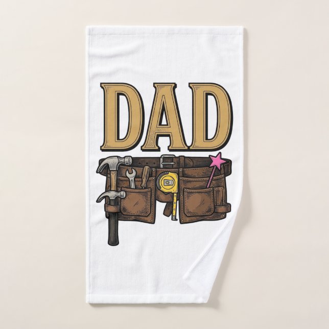 Vintage Dad Tool Belt Fathers Day Hand Towel (Hand Towel)