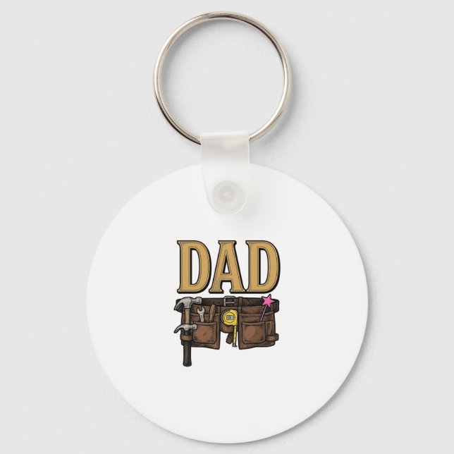 Vintage Dad Tool Belt Fathers Day Key Ring (Front)