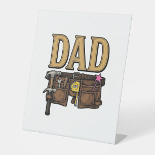 Vintage Dad Tool Belt Fathers Day Pedestal Sign