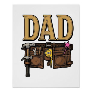 Vintage Dad Tool Belt Fathers Day Poster