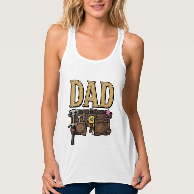 Vintage Dad Tool Belt Fathers Day Singlet (Front)