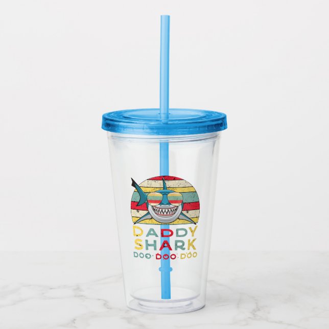 Vintage Daddy Shark "Doo Doo Doo" Acrylic Tumbler (Front)