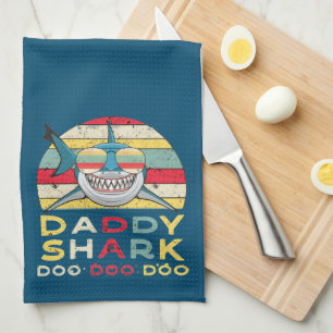 Vintage Daddy Shark "Doo Doo Doo" Tea Towel