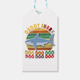 Vintage Daddy Shark Fathers Day Gift Tags