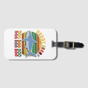 Vintage Daddy Shark Fathers Day Luggage Tag