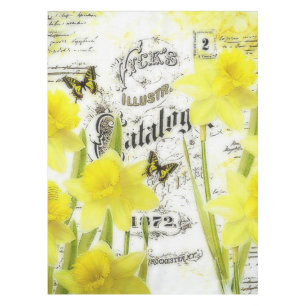 vintage daffodils tablecloth