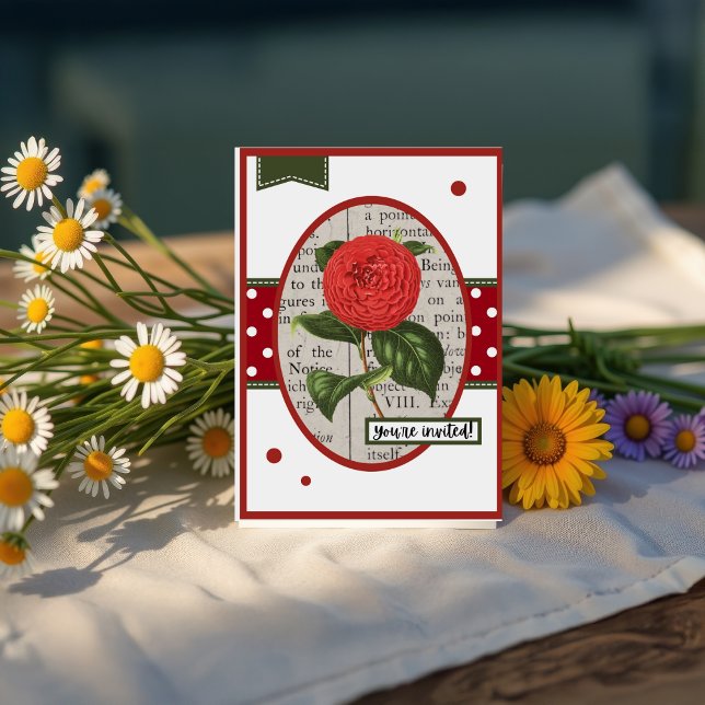 Vintage Dahlia Birthday Invitation (Creator Uploaded)