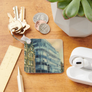 Vintage Daily Express Building on Fleet Street Key Ring