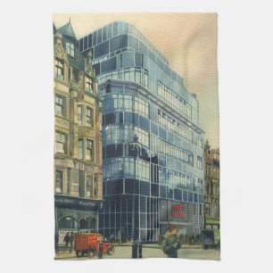 Vintage Daily Express Building on Fleet Street Tea Towel