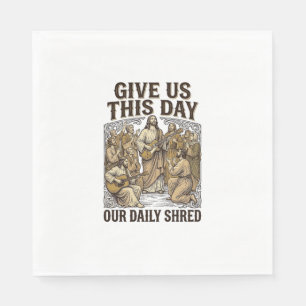 Vintage Daily Shred Religious Guitar Vector Napkin