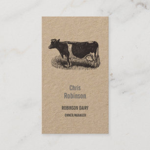 Vintage Dairy Cow Farmer Butcher Business Business Card