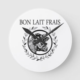 Vintage Dairy Cow Round Clock