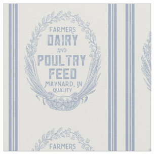 Vintage Dairy Poultry Feed Sack Design Fabric