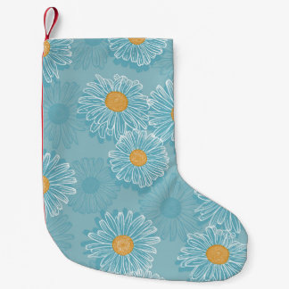 Vintage daisies: floral outline pattern. small christmas stocking