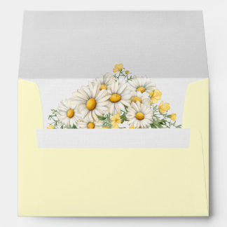 Vintage Daisies Floral Wedding Envelope