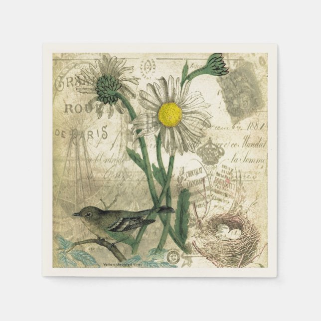 Vintage daisies napkin (Front)