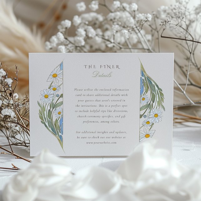 Vintage Daisies Wedding Information Enclosure Card (Creator Uploaded)