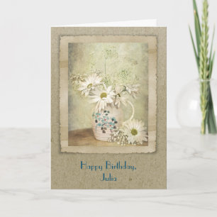 Vintage Daisy Birthday Bouquet Card