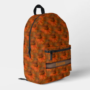 Vintage Daisy Floral Art Pattern Personalised Printed Backpack