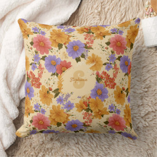 Vintage Daisy Floral Pattern (2) Cushion