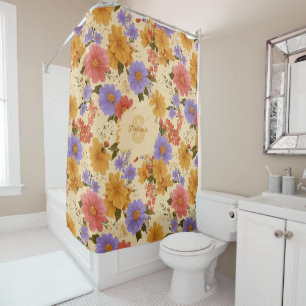 Vintage Daisy Floral Pattern (2) Shower Curtain