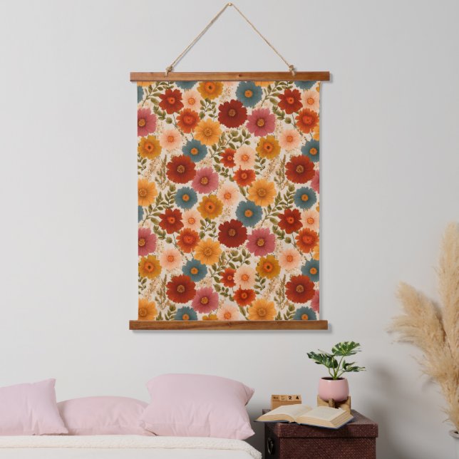 Vintage Daisy Floral Pattern Hanging Tapestry (Bedroom)