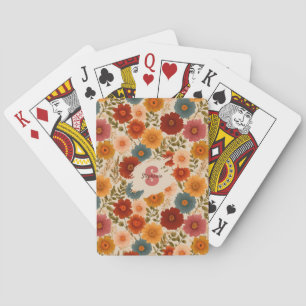 Vintage Daisy Floral Pattern Playing Cards