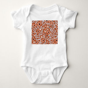 Vintage daisy flowers: abstract background. baby bodysuit