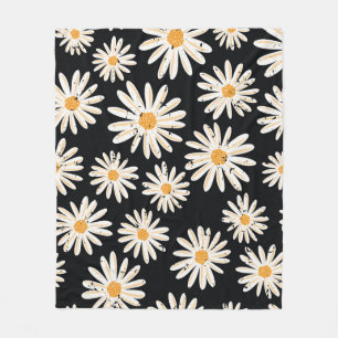 Vintage Daisy flowers seamless vintage pattern. Di Fleece Blanket