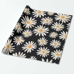 Vintage Daisy flowers seamless vintage pattern. Di Wrapping Paper