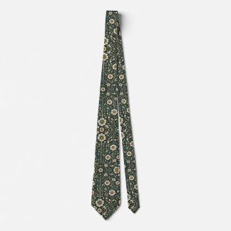 Vintage Daisy Garden Pattern Tie