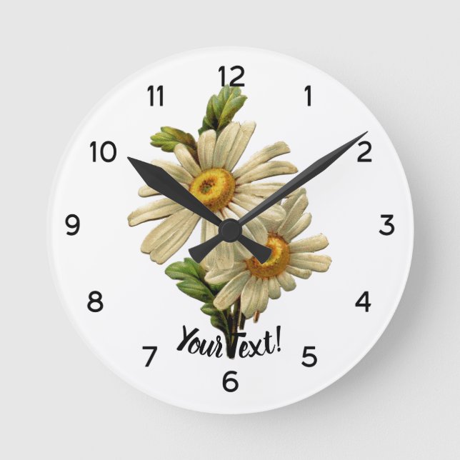 Vintage Daisy Round Clock (Front)