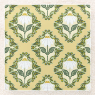 Vintage Daisy Vine Glass Coaster