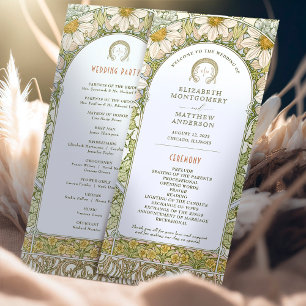Vintage Daisy Wedding Art Nouveau by Mucha Programme