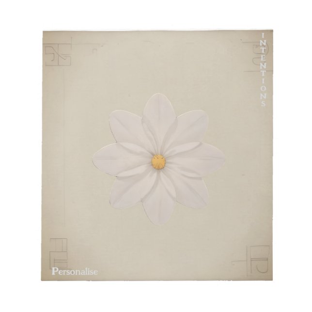 Vintage Daisy Wildflower Personal ScrapbookPaper Notepad (Front)
